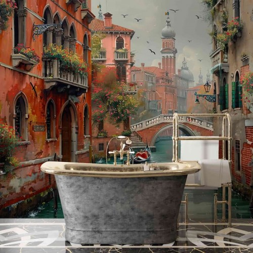 Venice Canal Mural | Italian Vintage Wallpaper YD-05043