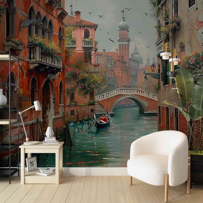 Venice Canal Mural | Italian Vintage Wallpaper YD-05043