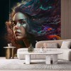 Vibrant Woman Salon Wallpaper | Artistic Beauty Décor YK-00388