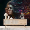 Vibrant Woman Salon Wallpaper | Artistic Beauty Décor YK-00388
