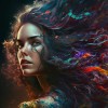 Vibrant Woman Salon Wallpaper | Artistic Beauty Décor YK-00388