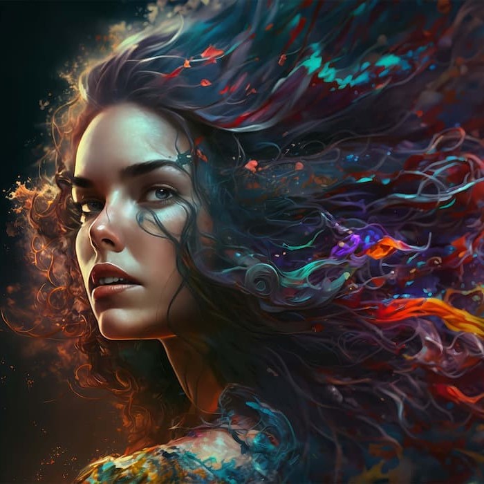 Vibrant Woman Salon Wallpaper | Artistic Beauty Décor YK-00388